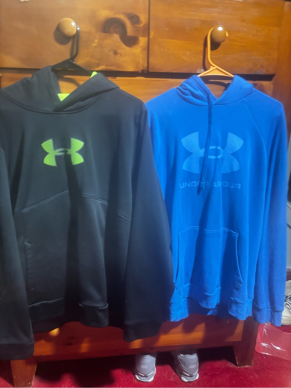LG Men’s Zip-Up Sweater Hoodie in Black and Bright Blue